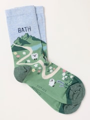 FatFace Green Bath Socks - Image 1 of 2