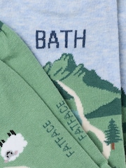 FatFace Green Bath Socks - Image 2 of 2