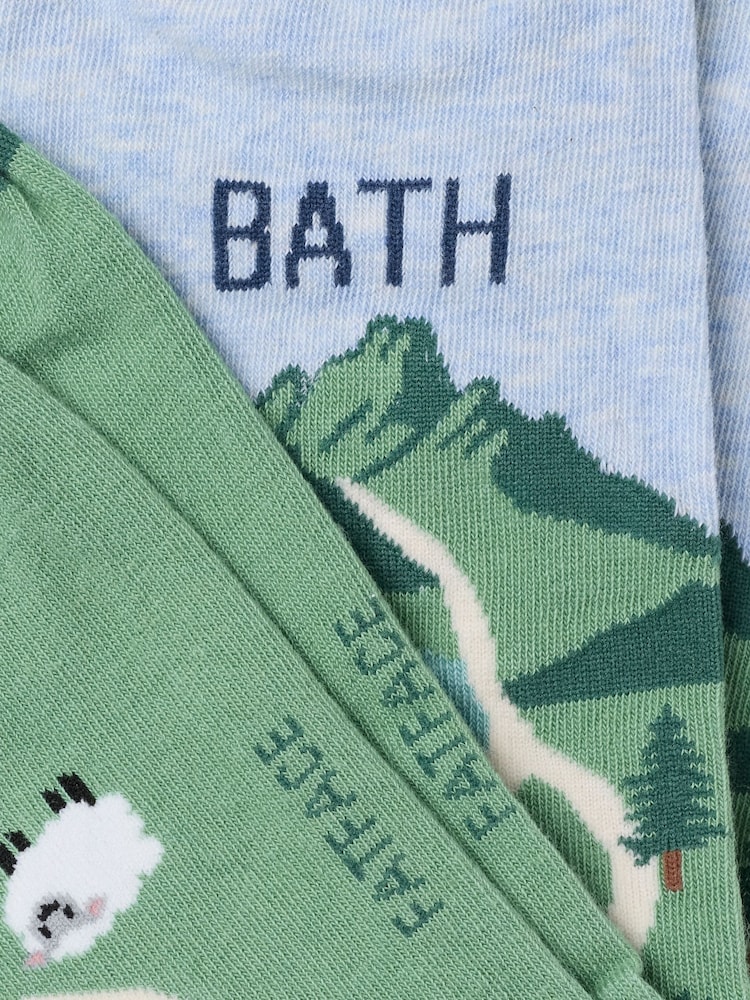 FatFace Green Bath Socks - Image 2 of 2