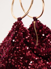 Phase Eight Red Sequin Clutch Bag - Image 4 of 6