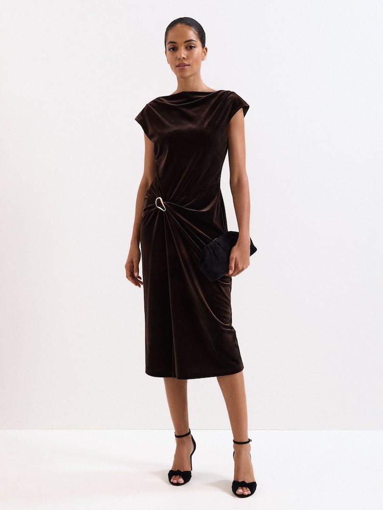 Phase Eight Brown Verra Midi Dress - Image 1 of 6