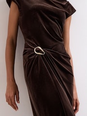 Phase Eight Brown Verra Midi Dress - Image 5 of 6