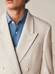 素色 - Archive Cotton Linen Suit Jacket - 圖片 5/12