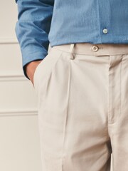 素色 - Archive Pleated Cotton Linen Suit Trousers - 圖片 5/6