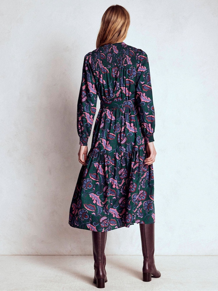 boden cecilia midi dress Boden Cecily Belted Long Sleeve Cotton Corduroy Midi Dress in Woodland Green at Nordstrom, Size 2