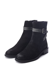 Moda in Pelle Panazol Stud Jodper Strap Black Ankle Boots - Image 2 of 4