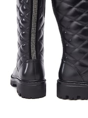 Moda in Pelle Roux Lace-Up Biker Black Boots With Double Buckle Feature - Image 4 of 4