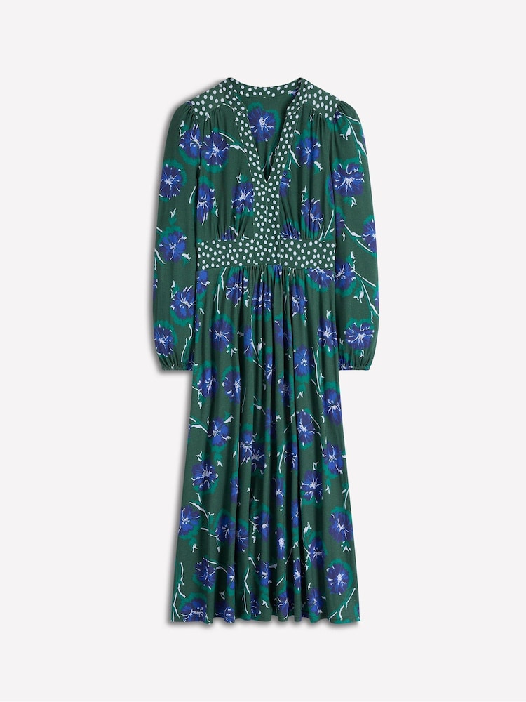 Boden Green Lily Long Sleeve Midi Dress - Image 5 of 5