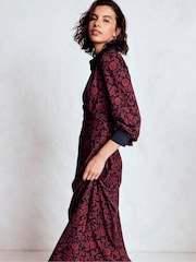 Boden Red Empire Waistline Shirt Dress - Image 5 of 6