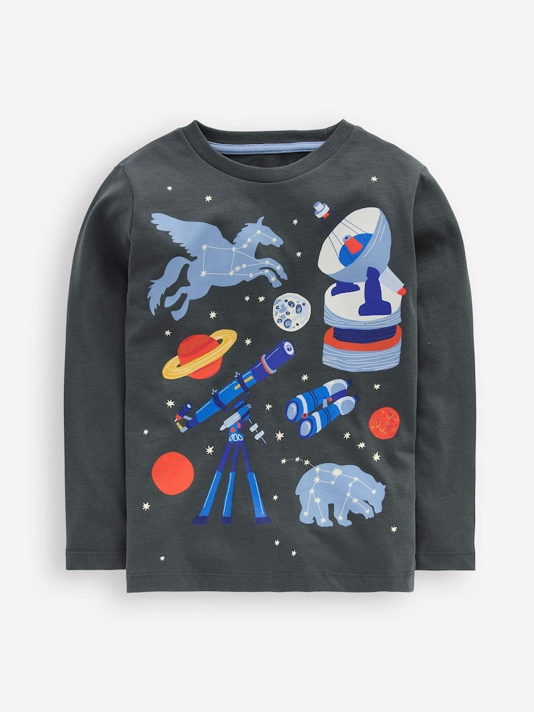 Boden Grey Long Sleeve Glow T-Shirt - Image 1 of 3 Boden Grey Long Sleeve Glow T-Shirt - Image 1 of 3