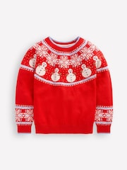 Boden Red Fair Isle Jumper - Image 1 of 3