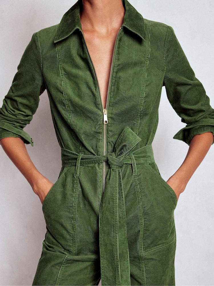 Boden Green Zip Up Cord Jumpsuit - Image 2 of 5