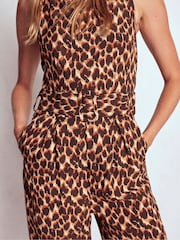 Boden Brown Gwen Slash Neck Jumpsuit - Image 2 of 5