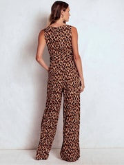 Boden Brown Gwen Slash Neck Jumpsuit - Image 3 of 5