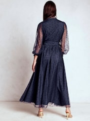 Boden Blue Tulle Ruffle Maxi Dress - Image 3 of 6