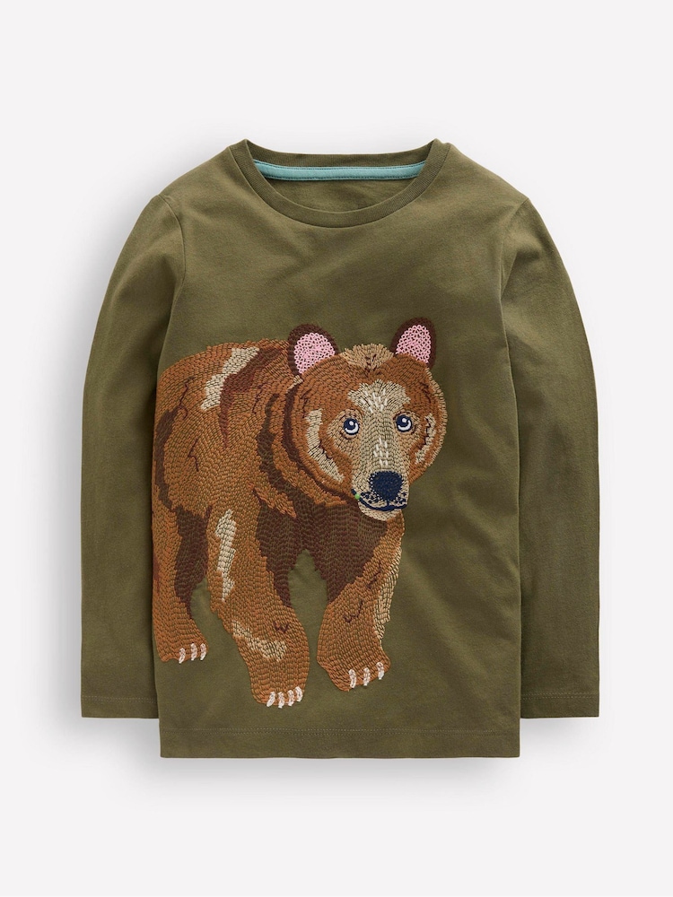 Boden Green Superstitch Sleeved T-Shirt - Image 1 of 3