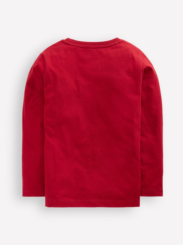 Boden Red Superstitch Sleeved T-Shirt - Image 2 of 3