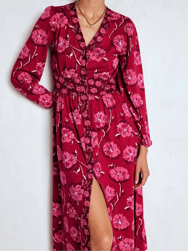 Boden Red Natalia Long Sleeve Tea Dress - Image 2 of 6 Boden Red Natalia Long Sleeve Tea Dress - Image 2 of 6