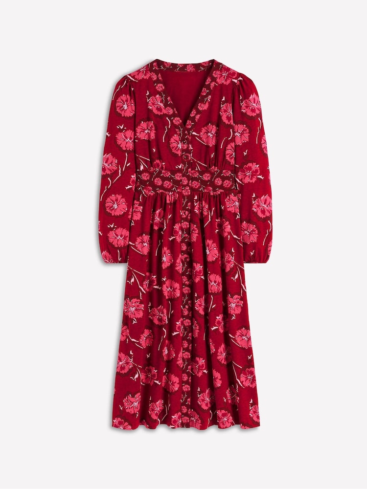 Boden Red Natalia Long Sleeve Tea Dress - Image 6 of 6 Boden Red Natalia Long Sleeve Tea Dress - Image 6 of 6