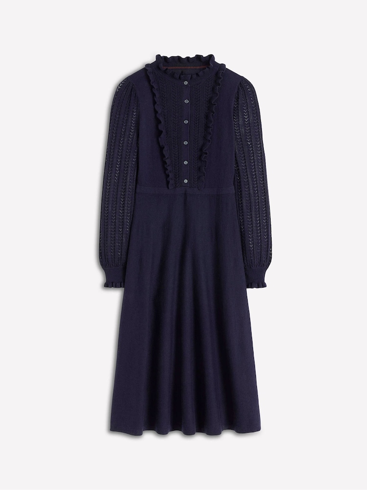 Buy Boden Blue Winifred Frilled Knitted Dress from Next USA