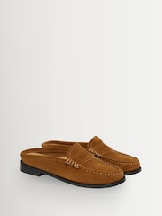 G.H.Bass Brown Weejun Penny Slide Suede Loafers - Image 3 of 6