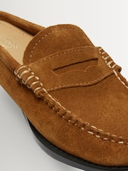 G.H.Bass Brown Weejun Penny Slide Suede Loafers - Image 5 of 6