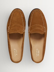 G.H.Bass Brown Weejun Penny Slide Suede Loafers - Image 6 of 6
