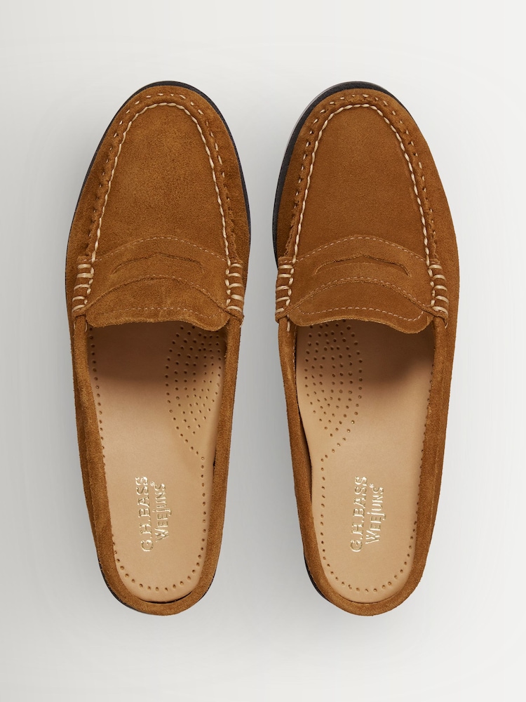 G.H.Bass Brown Weejun Penny Slide Suede Loafers - Image 6 of 6 G.H.Bass Brown Weejun Penny Slide Suede Loafers - Image 6 of 6
