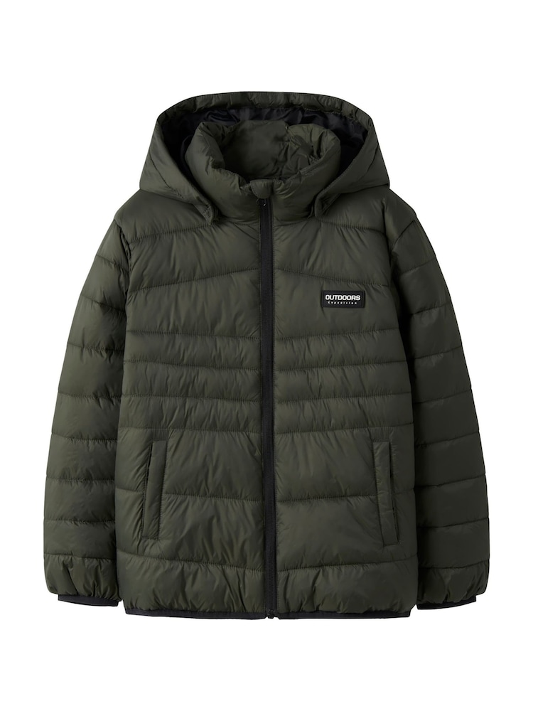 Name It Green Hooded Puffer Jacket - Image 1 of 5 Name It Green Hooded Puffer Jacket - Image 1 of 5