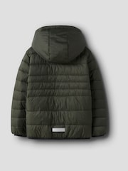 Name It Green Hooded Puffer Jacket - Image 2 of 5