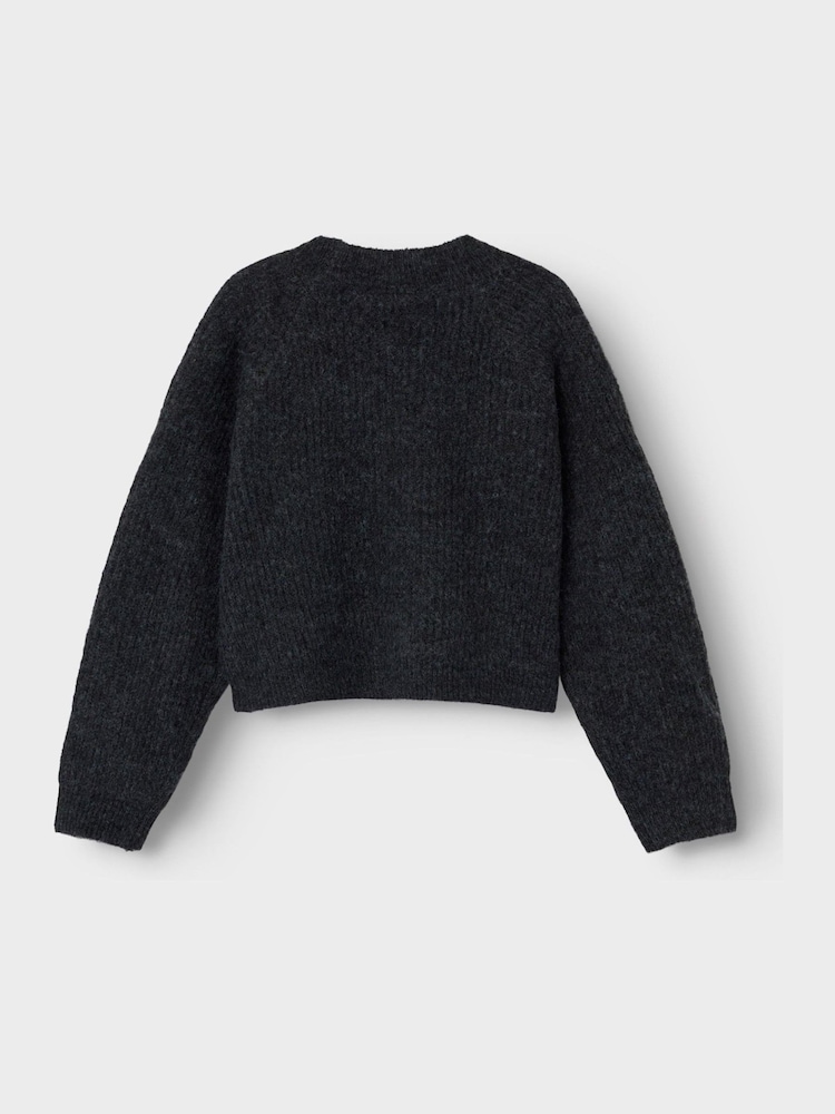 Name It Grey Short Button Down Knitted Cardigan - Image 3 of 3 Name It Grey Short Button Down Knitted Cardigan - Image 3 of 3