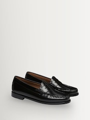 G.H.Bass Black Weejun Penny Leather Sole Loafers - Image 2 of 6