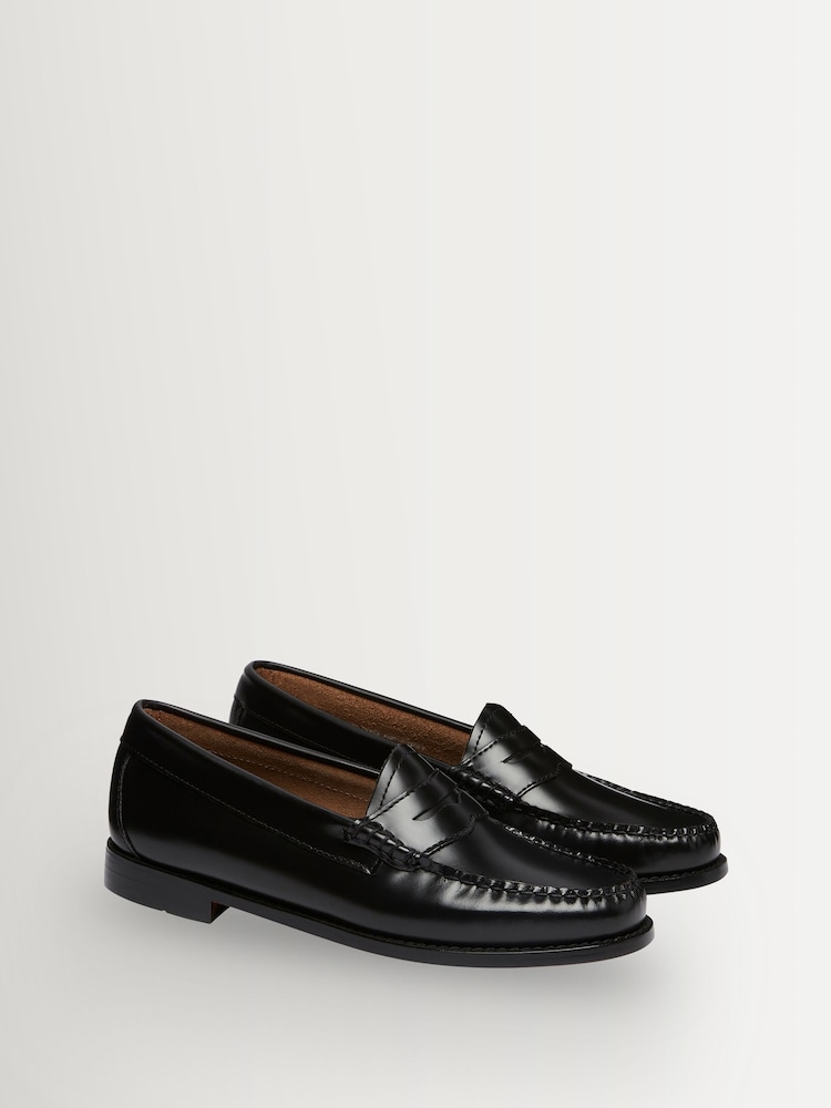 G.H.Bass Black Weejun Penny Leather Sole Loafers - Image 2 of 6