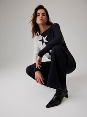 Mint Velvet Grey Cotton Blend Fine Knit Batwing Jumper - Image 2 of 8