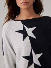 Mint Velvet Grey Cotton Blend Fine Knit Batwing Jumper - Image 4 of 8