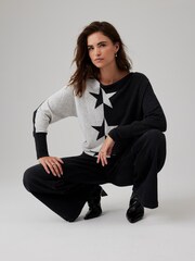 Mint Velvet Grey Cotton Blend Fine Knit Batwing Jumper - Image 5 of 8
