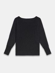 Mint Velvet Grey Cotton Blend Fine Knit Batwing Jumper - Image 8 of 8