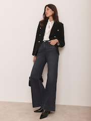 Mint Velvet Black Washed Wide Jeans - Image 1 of 7