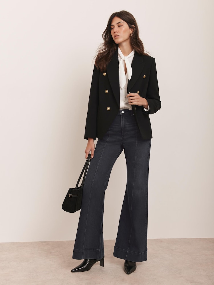 Mint Velvet Black Washed Wide Jeans - Image 2 of 7