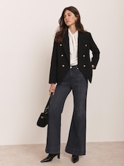 Mint Velvet Black Washed Wide Jeans - Image 3 of 7