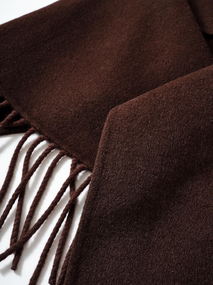 Mint Velvet Brown Wool Blend Fringed Poncho - Image 2 of 2