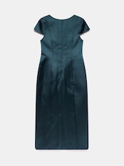 Mint Velvet Green Satin Midi Dress - Image 8 of 8