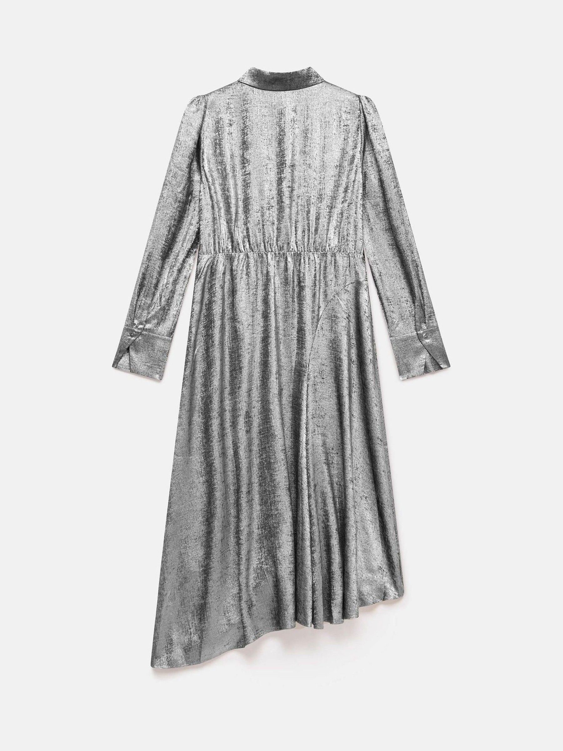 silver metallic long sleeve dress Silver metallic long-sleeve sequined mini dress L / 8 / Silver