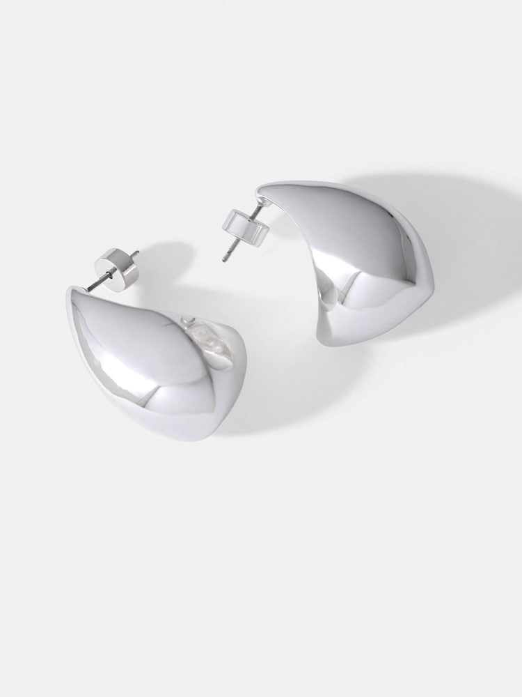 Mint Velvet Silver Tone Statement Teardrop Earrings - Image 2 of 3