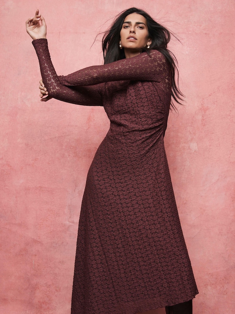Mint Velvet Red Lace Asymmetric Dress - Image 2 of 8 Mint Velvet Red Lace Asymmetric Dress - Image 2 of 8