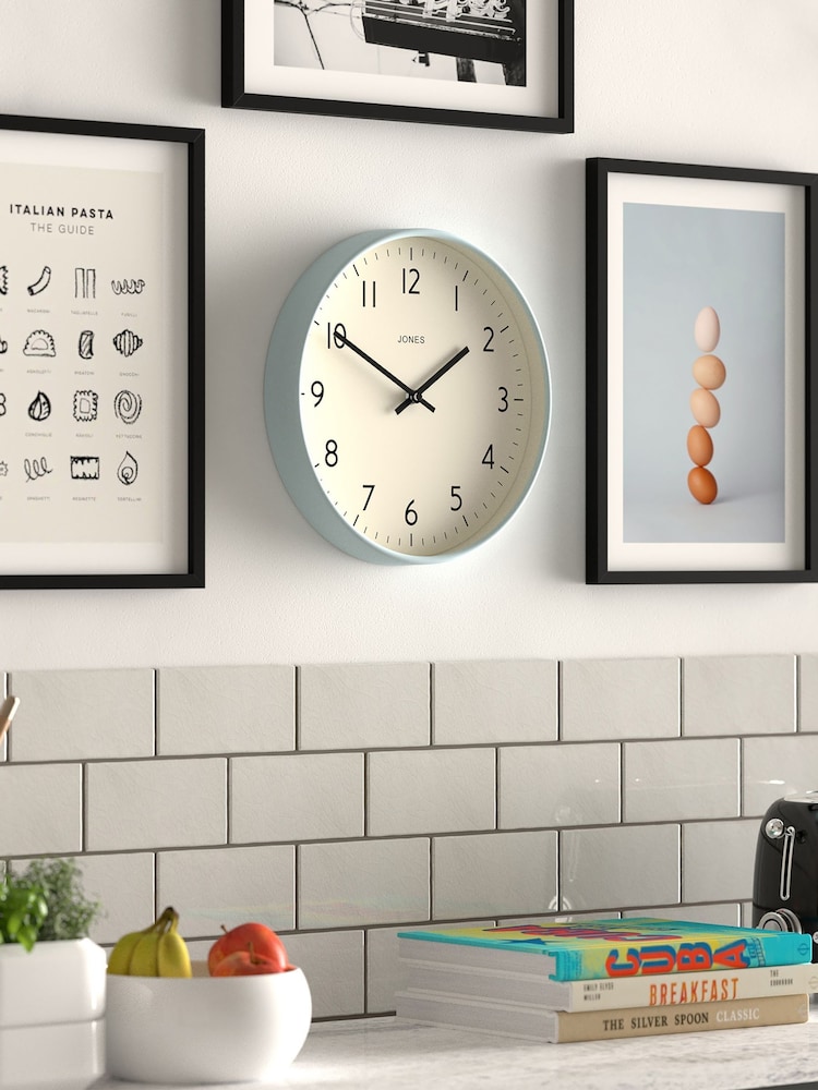 Jones Clocks Clear Blue Studio Wall Clock 30cm - Image 2 of 4