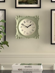 Jones Clocks Sage Green Rialto Wall Clock 25cm - Image 1 of 4