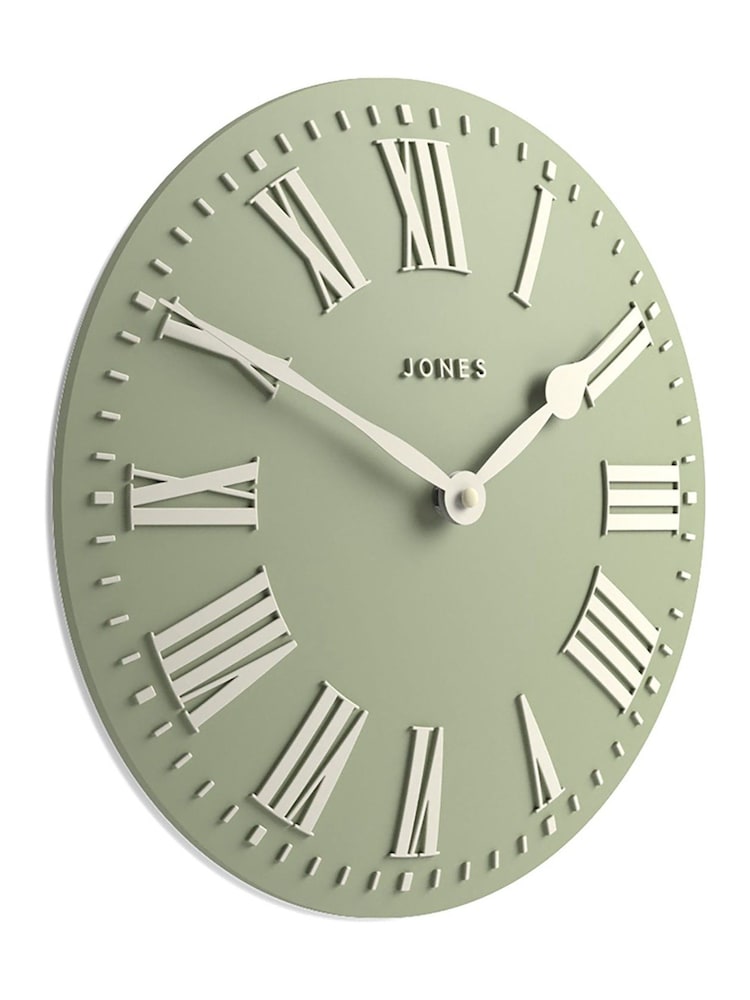 Jones Clocks Sage Green Strand Convex Wall Clock 30cm - Image 4 of 4 Jones Clocks Sage Green Strand Convex Wall Clock 30cm - Image 4 of 4