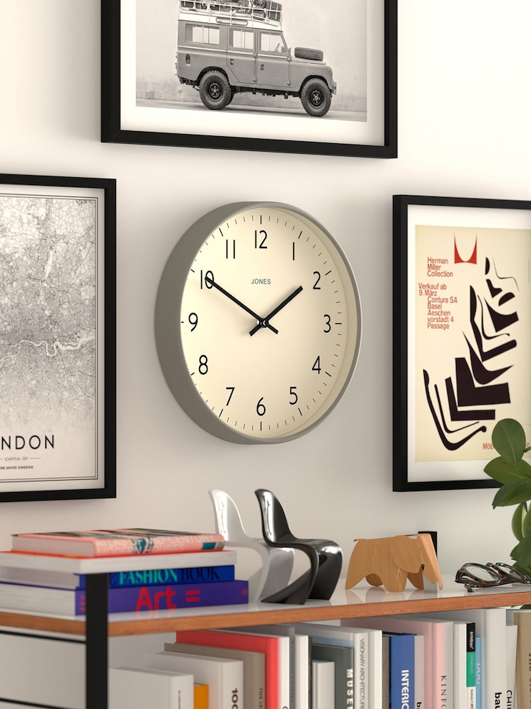 Jones Clocks Pepper Grey Studio Wall Clock 30cm - Image 2 of 4