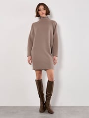 Apricot Grey Thick Rib Cocoon Dress - Image 2 of 4